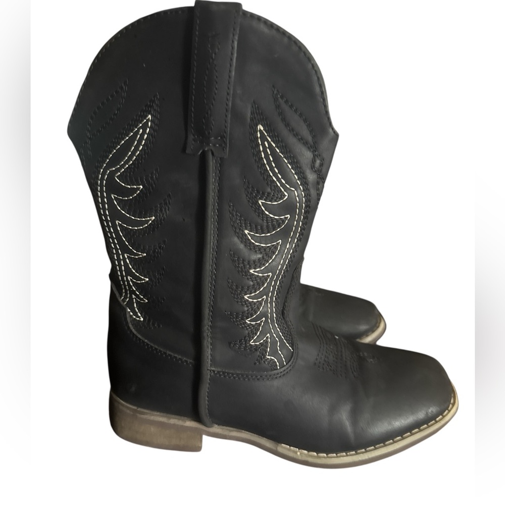 Black Western Cowboy Boots girl size 2